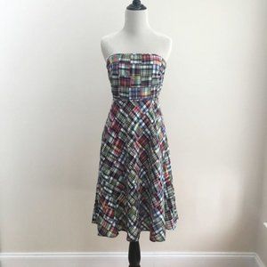 NWOT Jcrew strapless madras dress